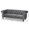 Baxton Studio Emma Grey Velvet Upholstered and Button Tufted Chesterfield Sofa 163-10310